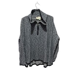 Anthropologie Saturday Sunday Gray Ribbed 1/4 Zip Up Oversized Sweater XS